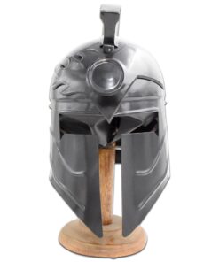 Alternative view of Medieval Warrior 18G Steel Greek Spartan Helmet with Leather Liner BK