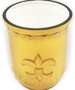 ACK Utensil Holder, Utensil Crock, Modern Kitchen Decor, Kitchen Storage (Fleur De Lis Yellow) Fleur De Lis Yellow 11 618HLbdsxzL