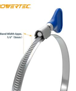POWERTEC 70127 2-1/2 Inch Key Hose Clamp, Thumb Screw Key Adjustable Stainless Steel Hose Clamps for Dust Collection, Dust Collector and Dryer Vent Hose, Pipe Clamp, RV Clamp, Worm Gear Clamp, 5 pack 17 618I0iaJjbL