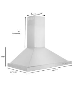 ZLINE 36" Convertible Vent Wall Mount Range Hood in Stainless Steel (KB-36) 36 in. KB 32 618Ion5m93L