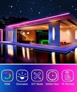 phopollo 65.6FT Led Lights for Bedroom, 5050 Color Changing Led Strip Lights with 44-Key Remote and 12v Power Supply, Led Lights Strip for Home Decoration. 19 618LPqpCc2L