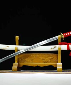 LoongSword Nihontou Sword,Katana,Kendo(Medium Carbon Steel Blade,Alloy,White saya) Full Tang 11 618MNRAJLUL