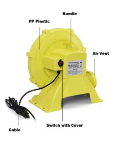 Costzon Air Blower, 950W Bounce House Blower, Pump Fan Commercial Inflatable Bouncer Blower, Air Blower for Inflatables, Perfect for Inflatable Bounce House, Waterslides (950 Watt 1.25HP) 950 Watt 1.25HP 10 618MgYbXozL