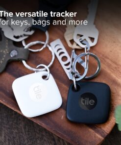 Alternative view of Tile Mate 2-Pack. Bluetooth Tracker, Keys Finder and Item Locator for Keys, Bags and More; Up to 250 ft. Range. Water-Resistant. Phone Finder. iOS and Android Compatible. Mate B&W / 2-pack