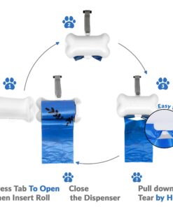 GORILLA SUPPLY Dog Poop Waste Bags with Dispenser and Leash Tie, 9" x 13", Blue, 1000 Count 27 618O3UNAaL