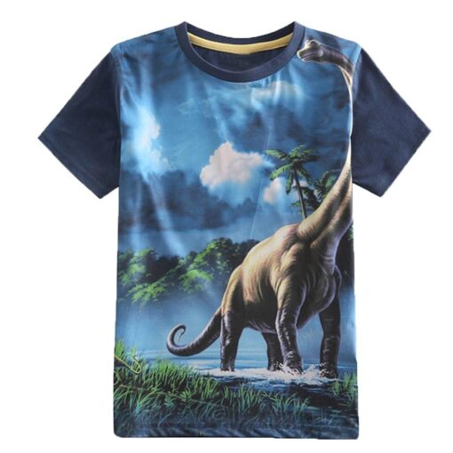 Frogwill Boys Dinosaur Short Sleeve T-Shirt Top Tee Size 2-10 7-8 Years Blue