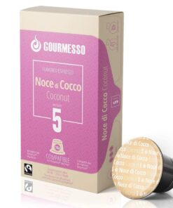 Gourmesso 50ct Flavored Espresso Pods | Int.5 | Proudly Fairtrade | Compatible with Nespresso Original Capsule Machines | Caramel Vanilla Chocolate Hazelnut Coconut | Medium Roast 50ct Flavors Bundle 10 Count (Pack of 5) 29 618PKMVr9lL
