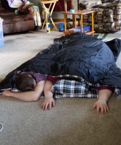 CANWAY Double Sleeping Bag,2 Person Sleeping Bag Lightweight Waterproof with 2 Pillows for Camping, Backpacking, or Hiking for Adults or Teens Queen Size XL & XXL Flannel Black 24 618Q2Os7tL