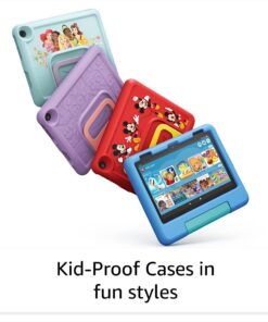 Amazon Fire HD 8 Kids tablet, ages 3-7. Top-selling 8" kids tablet on Amazon - 2022 | ad-free content with parental controls included, 13-hr battery, 32 GB, Blue 15 618QZTMjOVL