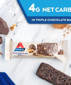 Atkins Snack Bar, Triple Chocolate, Keto Friendly, 7.05 Ounce (Pack of 1) 12 618Rm2x52hL