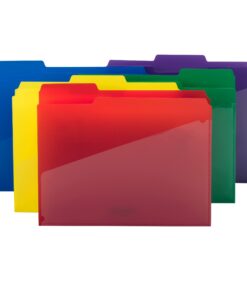 Smead Slash Pocket Poly File Folders, 1/3-Cut Tab, Letter Size, Assorted Colors, 30 per Box (10540) 12 618STKp2aqL