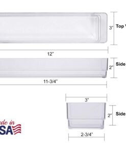 STORi SimpleSort 6-Piece Stackable Clear Drawer Organizer Set | 12" x 3" x 2" Rectangle Trays | Narrow Makeup Vanity Storage Bins and Office Desk Drawer Dividers | Made in USA 12x3x2" (Set of 6) 25 618TRxJeL