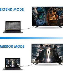 ONTEN VGA to HDMI, 1080P VGA to HDMI Adapter (Male to Female) for Computer, Desktop, Laptop, PC, Monitor, Projector, HDTV with Audio Cable and USB Cable (Black) 19 618UK29gC9L