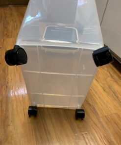 IRIS USA 33qt/25lbs Airtight Pet Food Container With Casters, Navy 25 lbs Blue 41 618VnJPU3L