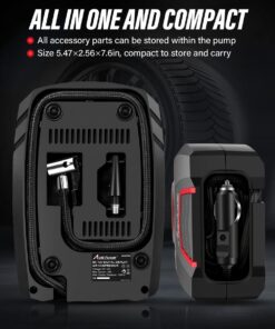 Avid Power Tire 12V Air Compressor w/Digital Pressure Gauge, Car Pump w/LED Light, Auto Shut-Off DC Tire Inflator for Car, Bicycles, Balls and Other Inflatables 21 618VseE6wTL