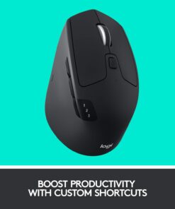 Logitech M720 Triathlon Multi-Device Wireless Mouse, Bluetooth, USB Unifying Receiver, 1000 DPI, 8 Buttons, 2-Year Battery, Compatible with Laptop, PC, Mac, iPadOS - Black 34 618YKpsKKfL