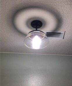 CLAXY Vintage Metal Glass Ceiling Light 1-Light Pendant Lighting Chandelier Oil-Rubbed Bronze 27 618YOpnEKvL