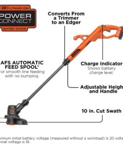 BLACK+DECKER 20V MAX String Trimmer/Edger Kit, 10-Inch (LST201) 22 618ZbrrvPfS