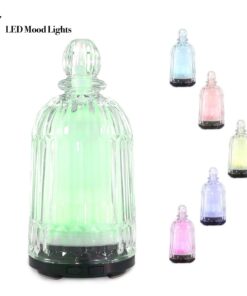 DOUDING Glass Essential Oil Diffuser Humidifier, Ultrasonic Aromatherapy Diffuser Cool Mist with Auto Shut-Off, 7 Colors Adjustable Diffuser for Home, Bedroom, Office, Yoga, 120ml(White Base) White Base 29 618ZjRWdrBL