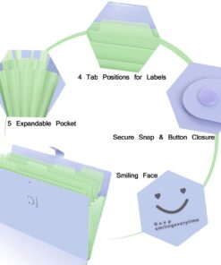 SKYDUE Letter A4 Paper Expanding File Folder Pockets Accordion Document Organizer (Purple) 1 Purple 26 618aR2pynQL