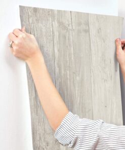 RoomMates York Wallcoverings ZB3347 Wide Wooden Planks Wallpaper, Gray/Black/Off White Gray/Black/Off-White 29 618bXjdy1gL