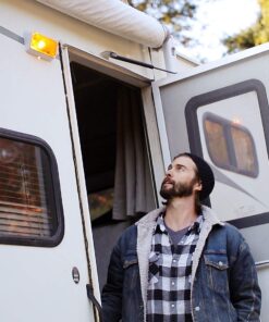 Lumitronics RV 12V LED Exterior Porch Utility Light - Clear & Amber Lenses (Black) No Switch - LED Black Base 19 618cidZTL6L