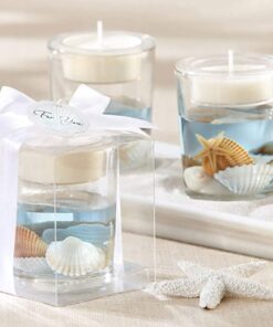 Seashell Gel Tealight Holder with palm wax 1 Count (Pack of 1) 27 618d2vQMFS
