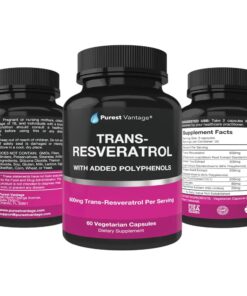 Resveratrol Supplement - Potent 1400mg Formula with Trans Resveratrol, Quercetin, Grape Seed, Green Tea, Acai and Red Wine Extract - 60 Veggie Capsules 12 618dxsda3tL