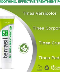 terrasil Tinea Treatment MAX - 6X Faster Relief, Patented Natural Therapeutic Anti-fungal Ointment for Tinea Relieves itching, Discoloration, Irritation, discomfort - 14gm 7 618eUzXCXuL