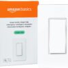 Amazon Basics Single Pole Smart Switch, Neutral Wire Required, 2.4 Ghz WiFi, Works with Alexa, White, 4.65 x 2.91 x 1.74 in Single Pole Switch 18 618hX8ZtV L