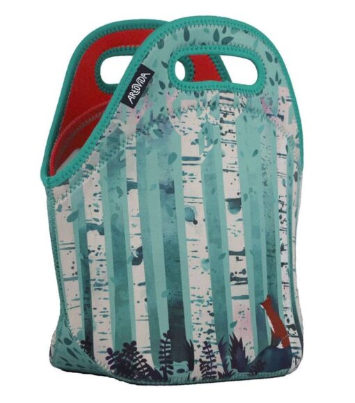 Artovida Artists Collective Insulated Neoprene Lunch Bag With - Design by Michelle Li Bothe (Germany) Birches - Washable Soft Lunch Tote for Work and Picnic - Classic Michelle Li Bothe Birches