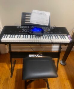 RockJam 61 Key Keyboard Piano With LCD Display Kit, Stand, Bench, Headphones, Simply App & Keynote Stickers Keyboard Piano Kit 42 618ktdPZonL