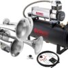 Vixen Horns Train Horn Kit for Trucks/Car/Semi. Complete Onboard System- 200psi Air Compressor, 2.5 Gallon Tank, 4 Trumpets. Super Loud dB. Fits Vehicles like Pickup/Jeep/RV/SUV 12v VXO8580/4318C 24 618lC0WXcuL