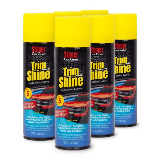 Stoner Car Care 91034-6PK 12-Ounce Trim Shine Protectant Aerosol Restores Dull or Faded Interior and Exterior Plastic Renew Bumpers, Running Boards, and More, Pack of 6