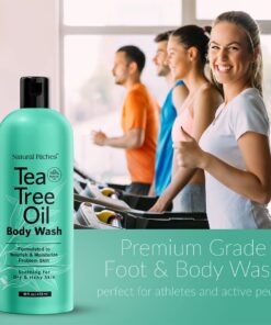 Natural Riches Tea Tree Body Wash - Body Soap to Fight Itchy Skin & Body Odor - Peppermint, Eucalyptus & Tea Tree Oil - Women & Mens Natural Body Wash - 16 fl oz 16 Fl Oz (Pack of 1) 26 618ofDUTyDL
