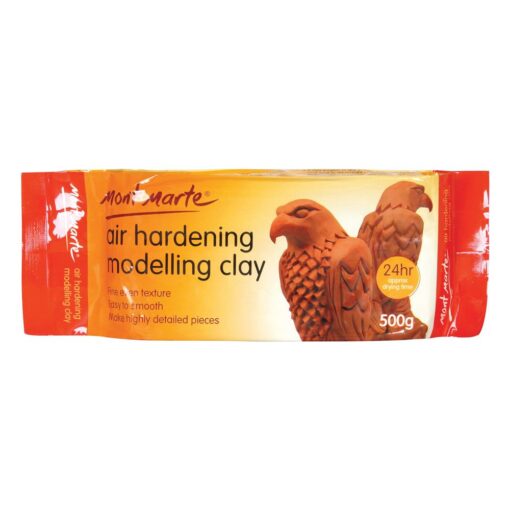 Mont Marte Terracotta Color Air Hardening Modeling Clay 500g (1.1lb). Terracotta Color Air Dry Clay with Drying Time of Approximately 24 Hours. Suitable for Sculptors and Modelers of All Skill Levels. 1.1lb Terra