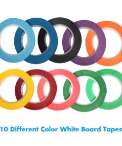 selizo 10 Rolls 1/8” Whiteboard Pinstripe Tape Dry Erase Board Tape Line Thin Striping Graphic Chart Art Tape Grid Lining Tape for White Board, 10 Colors 18 618qFl3StzL
