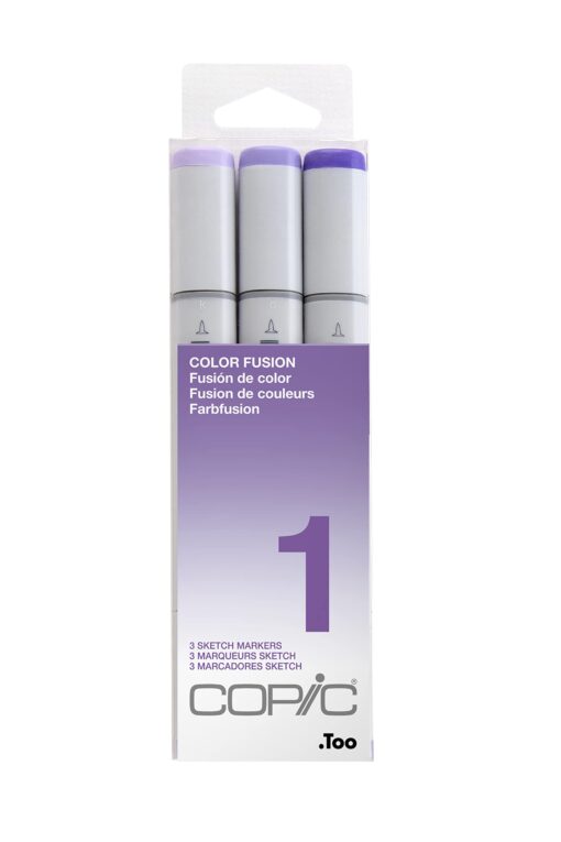 Copic Sketch, Alcohol-based Markers, 3pc Set, Color Fusion #1 Purple