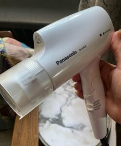 Panasonic nanoe Salon Hair Dryer with Oscillating Quick Dry Nozzle, Folding Hair Dryer for Travel and Home, 3 Airflow Settings for Easy Styling and Healthy Hair - EH-NA2C-W (White) Compact Hair Dryer w/ 1 attachment 47 618s9VNtZ2L