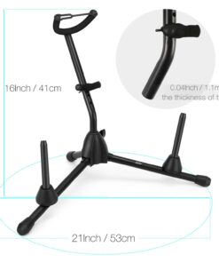 Eastar Saxophone Stand Portable Alto Sax Stand Includes 2 Detachable Pegs for Flute/Clarinet with Storage Bag, 3 in 1, EST-004, Black 13 618shTkHbsL