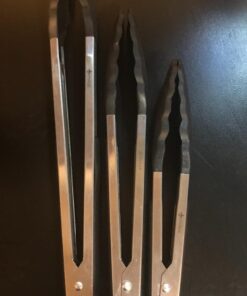 Vivree Kitchen Tongs Set - Salad & Grill Stainless Steel Serving Tongs with Silicone Tips - 9"&12" (Black) Black 74 618t5 qPmVL 2