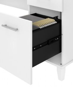 Bush SET009WH Somerset 72-Inch W L-Shaped Desk with Hutch and Lateral File Cabinet White 12 618t5PGaaiL