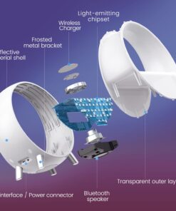 Dekala 【Upgraded】 Arches Gradual Sunrise Alarm Clock with Wireless Charging Bluetooth Speaker White Noise Sleep Sound Machine with Night Light for Adults Touch/App/Button Control Work with Alexa With Wireless Charger & App UPGRADED 29 618tAUxivL 1