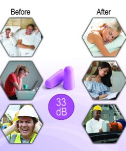 MOLDEX Soft Foam Earplugs 40 Pairs Ear Plugs for Sleeping, Snoring, Work, Travel, Shooting - 33dB Highest NRR Made in USA 40 Pair (Pack of 1) Purple 6 618vBAfcWRL