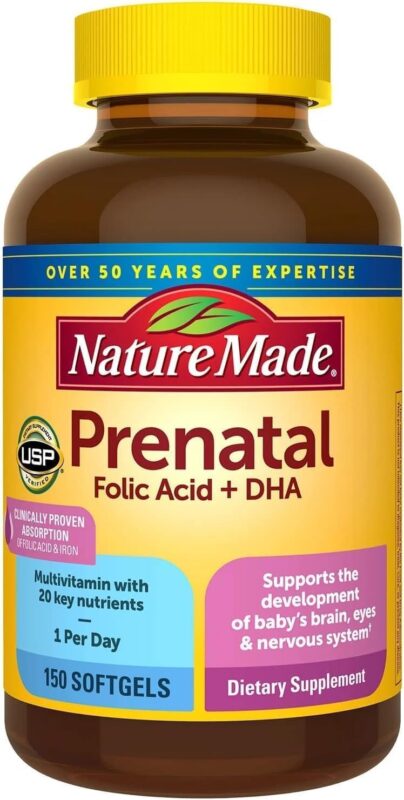 Catalog 4 Nature Made Prenatal + Dha 200 mg Dietary Supplement (Netcount 150 Soft Gels), 150Count () 150 Count (Pack of 1)