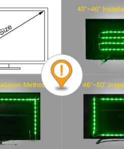 PANGTON VILLA Led Strip Lights 6.56ft for 40-60in TV, USB LED TV Backlight Kit with Remote - 16 Color 5050 LEDs Bias Lighting for HDTV 6.56 ft 34 618wOeNL7jL