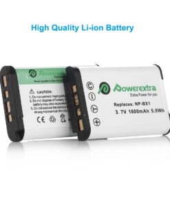 Alternative view of Powerextra 2 Pack Replacement Sony NP-BX1 Li-ion Battery and Charger Compatible with Sony NP-BX1/M8 and Sony Cyber-Shot DSC-RX100, DSC-RX100 II, DSC-RX100M II, DSC-RX100 III, DSC-RX100 V