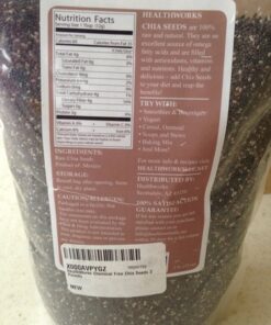 Healthworks Chia Seeds Raw (32 Ounces / 2 Pounds) | Premium & All-Natural | Contains Omega 3, Fiber & Protein | Great with Shakes, Smoothies & Oatmeal Chia Seed 2 Pound (Pack of 1) 38 618xKm0LtL