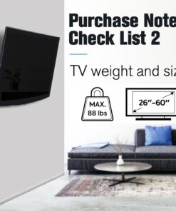 Mounting Dream Tilting TV Mounts for Most 26-60 Inch LED, LCD TVs up to VESA 400 x 400mm and 88 LBS Loading Capacity, TV Wall Mount with Unique Strap Design for Easily Lock and Release MD2268-MK 30 618ypziFPnL