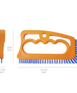 Fuginator Scrub Brush for Tile and Grout: Stiff Nylon Bristle Scrubbing Brush - Bathtub and Shower Scrubber for Floor Joints and Tile Seams - Cleaning Brushes and Supplies for Bathroom and Kitchen Orange/Blue 35 6190XXULNWL